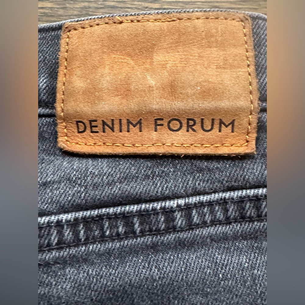 Denim Forum Black Arlo high rise Straight Leg Jeans 24 - Picture 7 of 7